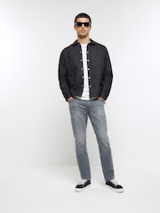 River Island Grey Faded Slim Fit Jeans - Image 1 of 4