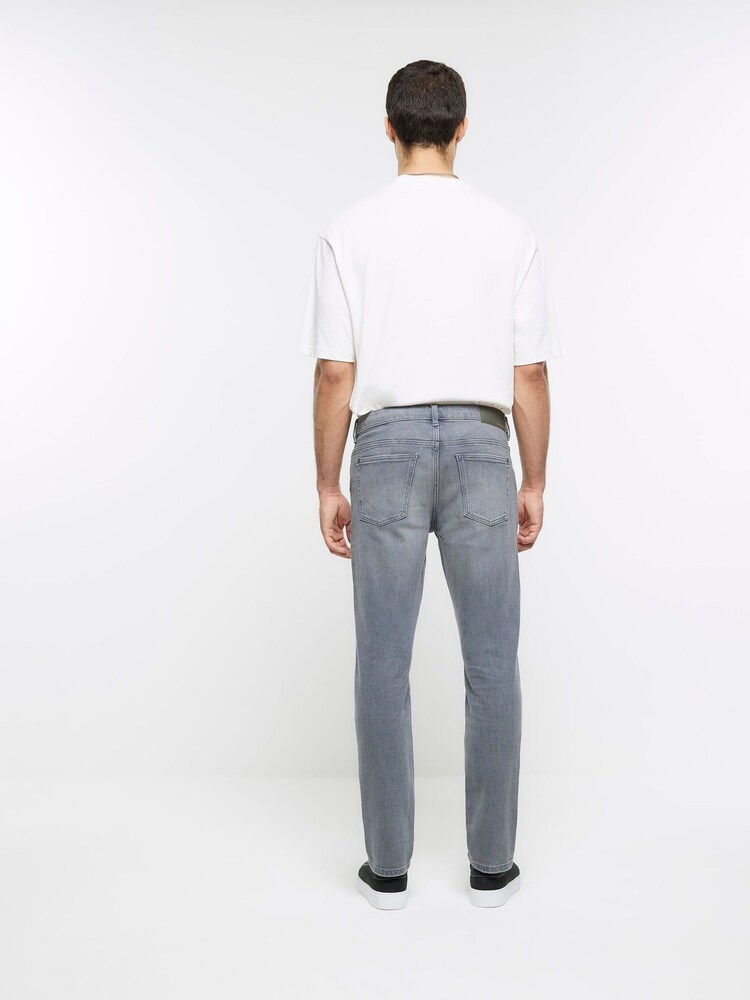River Island Grey Faded Slim Fit Jeans - Image 2 of 4