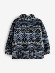 Mid Blue Printed Zip Through Borg Fleece (3-16yrs) - Image 7 of 7
