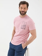 FatFace Pink Lighthouse Embroidered T-Shirt - Image 3 of 5