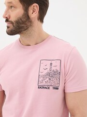 FatFace Pink Lighthouse Embroidered T-Shirt - Image 4 of 5