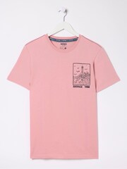 FatFace Pink Lighthouse Embroidered T-Shirt - Image 5 of 5