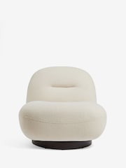 Cosy Boucle Ivory Natural Otis Swivel Accent Chair - Image 2 of 7