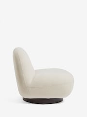 Cosy Boucle Ivory Natural Otis Swivel Accent Chair - Image 3 of 7