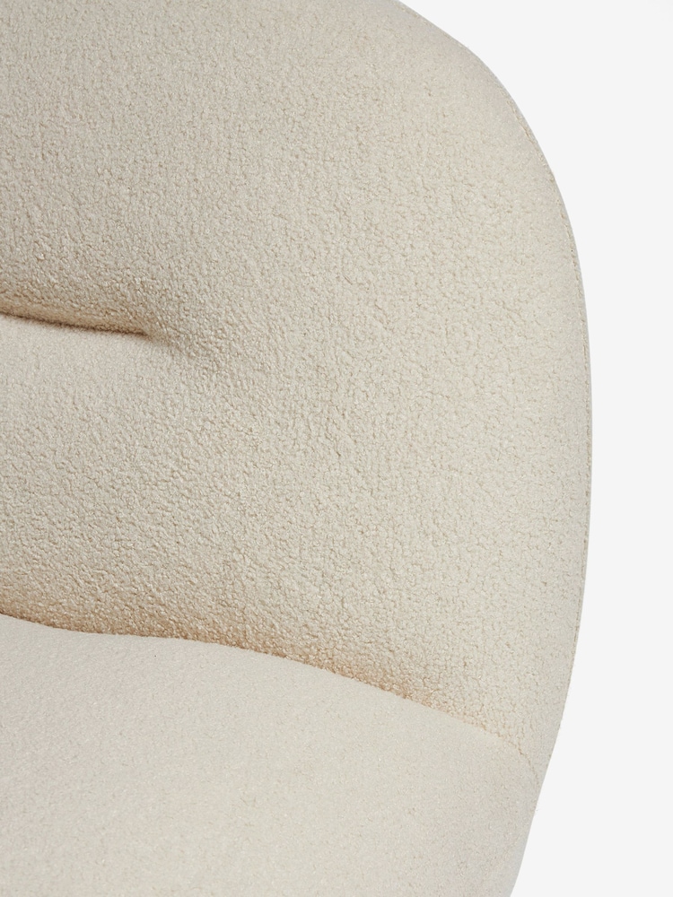Cosy Boucle Ivory Natural Otis Swivel Accent Chair - Image 7 of 7