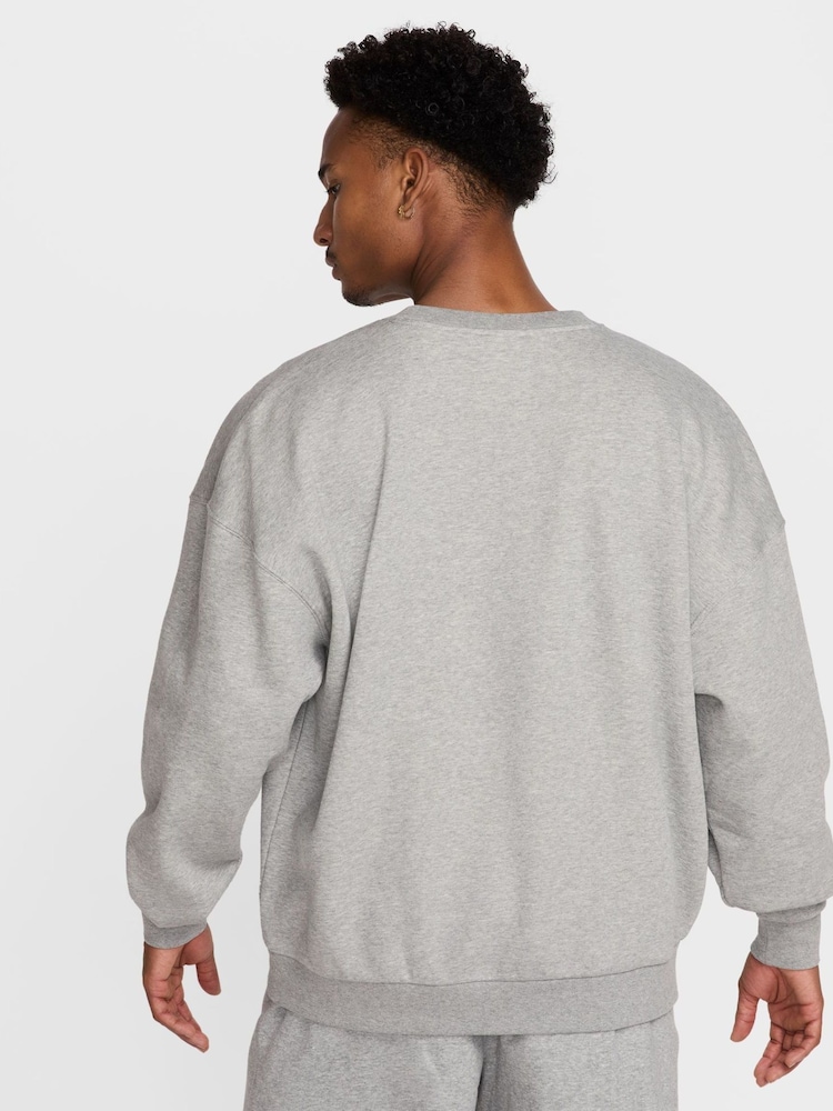 Nike Heather Grey Oversized Club Fleece Sweatshirt - Image 2 of 6