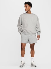 Nike Heather Grey Oversized Club Fleece Sweatshirt - Image 3 of 6