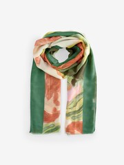 Green Watercolour Lightweight Scarf - Image 4 of 6