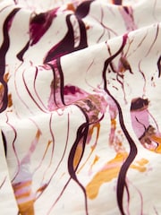 Ecru/Purple Swirl Print Long Sleeve Button Down Shirt - Image 8 of 8