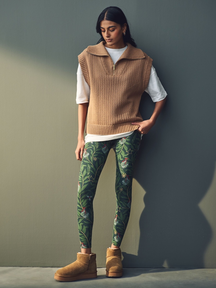 Red/Green Christmas Print Leggings - Image 1 of 4