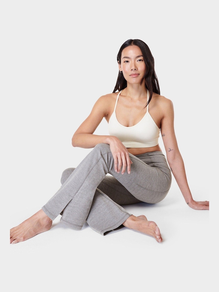 Sweaty Betty Medium Grey Marl Super Soft Flare 30" Yoga Trousers - Image 1 of 9