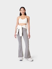 Sweaty Betty Medium Grey Marl Super Soft Flare 30" Yoga Trousers - Image 3 of 9