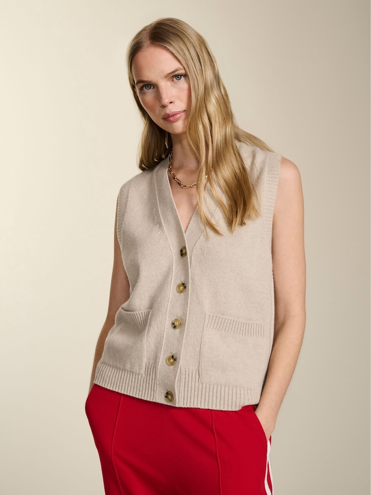 Baukjen Cream Anita Recycled Wool Vest - Image 1 of 5
