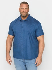 BadRhino Big & Tall Blue Blue Marl Short Sleeve Shirt - Image 1 of 3