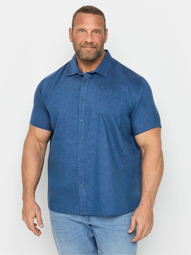 BadRhino Big & Tall Blue Blue Marl Short Sleeve Shirt - Image 1 of 3