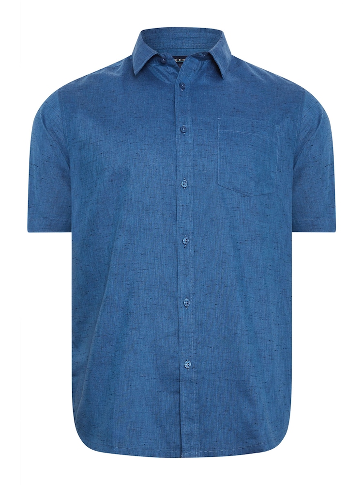 BadRhino Big & Tall Blue Blue Marl Short Sleeve Shirt - Image 2 of 3