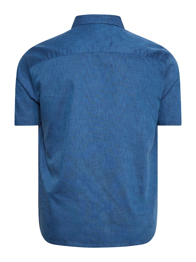 BadRhino Big & Tall Blue Blue Marl Short Sleeve Shirt - Image 3 of 3