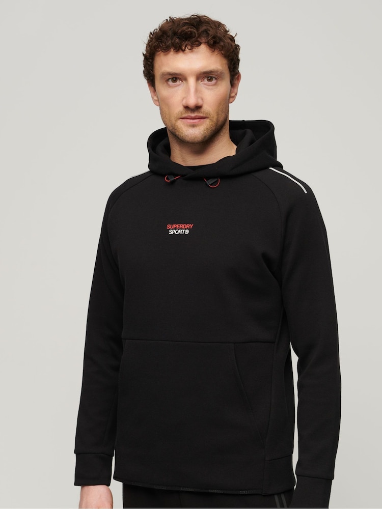 Superdry Black Sport Tech Logo Loose Hoodie - Image 2 of 3