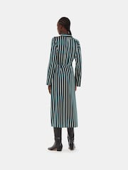 Whistles Green/Multi Petite Petite Printed Stripe Shirt Dress - Image 2 of 4