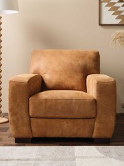 Barker and Stonehouse Brown Kansas Leather Armchair - Image 1 of 7