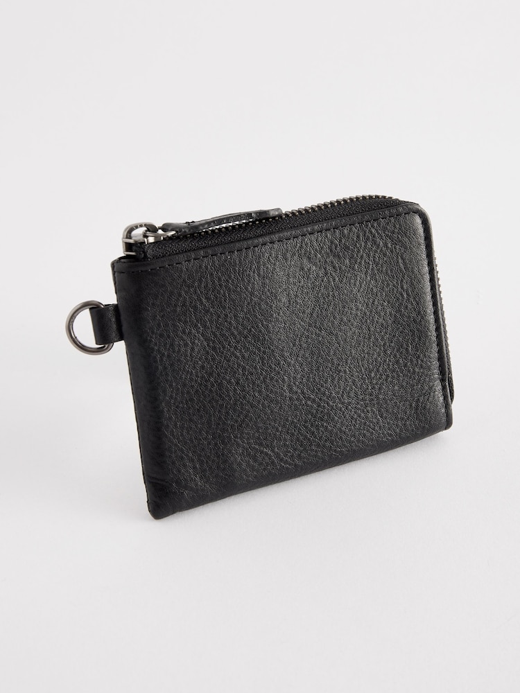 Black Leather Zip Wallet - Image 1 of 4