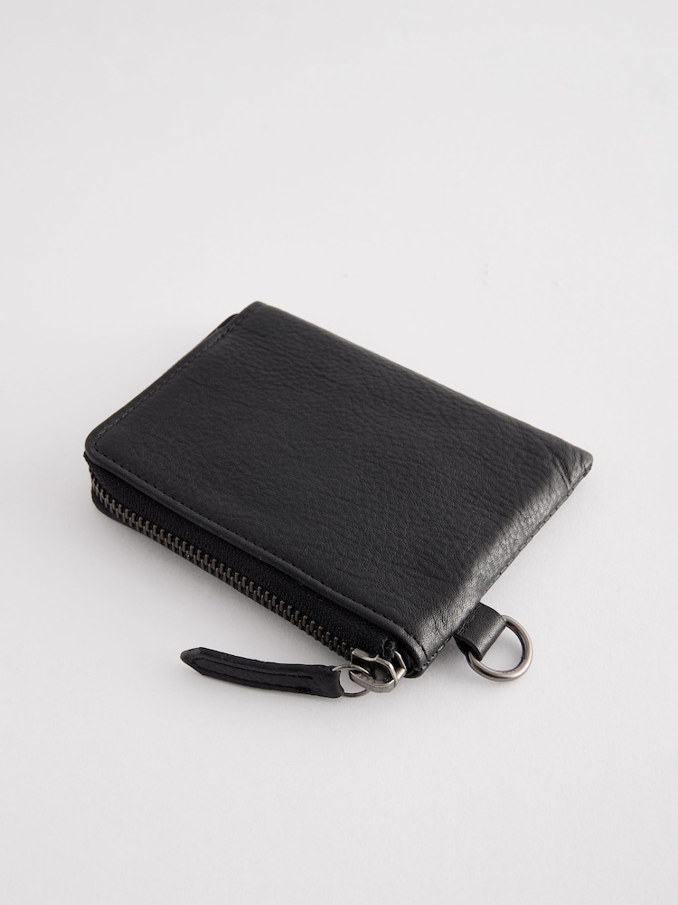 Black Leather Zip Wallet - Image 2 of 4