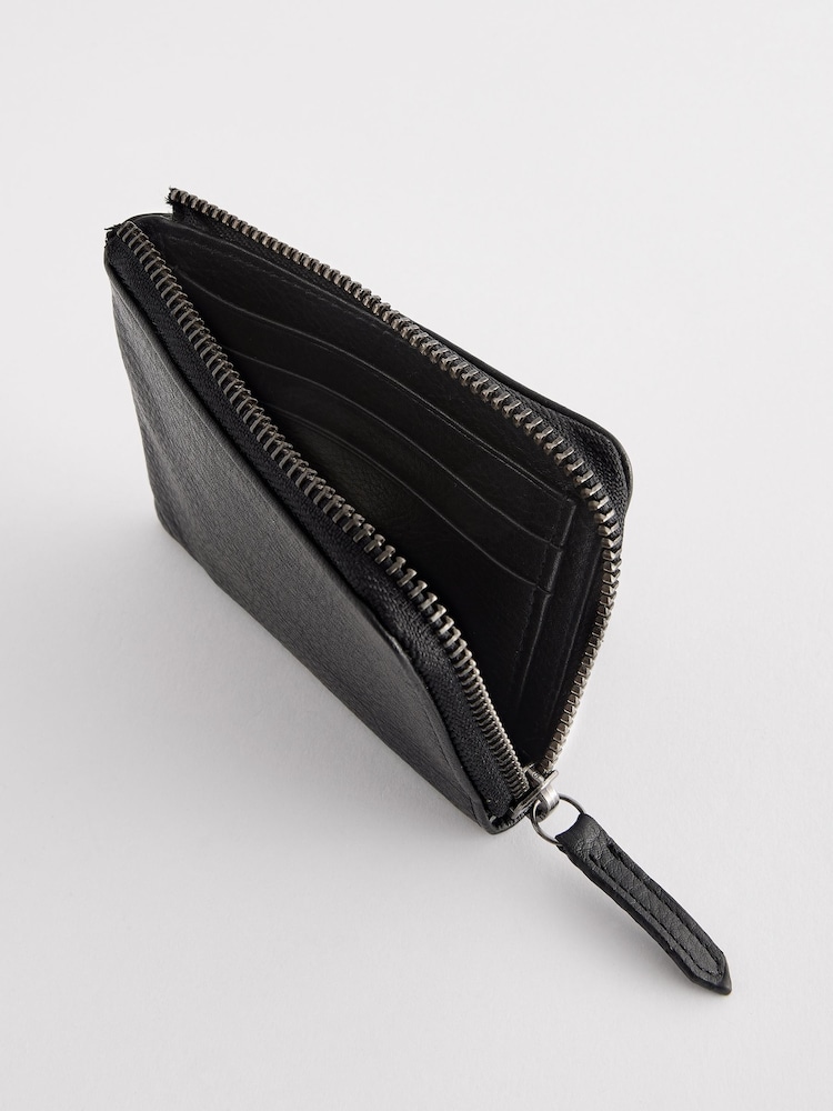 Black Leather Zip Wallet - Image 3 of 4