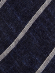 Reiss Navy Maestro Striped Wool Melange Tie - Image 5 of 5