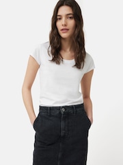 Jigsaw White 100% Cotton Scoop Neck T-Shirt - Image 1 of 6