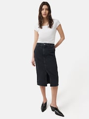 Jigsaw White 100% Cotton Scoop Neck T-Shirt - Image 3 of 6