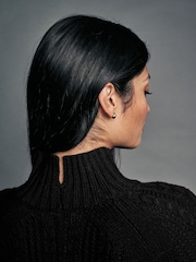 Black Cable Knitted Poncho Jumper with Wool - Image 4 of 8