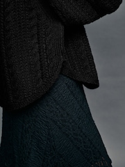 Black Cable Knitted Poncho Jumper with Wool - Image 5 of 8