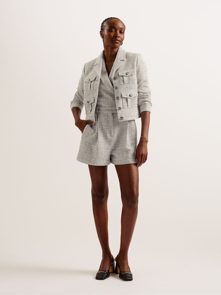 Ted Baker Cream Fit Osamu Cropped Box Jacket - Image 2 of 3