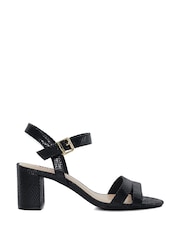 Dune London Black Wide Fit Merisa 2 Part Block Heel Sandals - Image 3 of 6