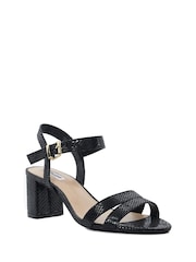 Dune London Black Wide Fit Merisa 2 Part Block Heel Sandals - Image 4 of 6