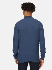 Regatta Blue 100% Cotton Keaton Quarter Zip Jumper - Image 2 of 8
