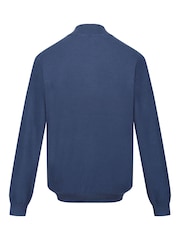 Regatta Blue 100% Cotton Keaton Quarter Zip Jumper - Image 6 of 8