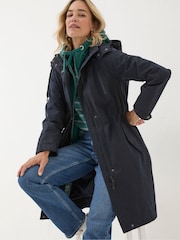FatFace Juno Navy Waterproof Long Coat - Image 1 of 6