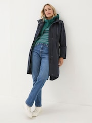 FatFace Juno Navy Waterproof Long Coat - Image 3 of 6