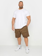 BadRhino Big & Tall Brown 100% Cotton Jersey Cargo Shorts - Image 2 of 4