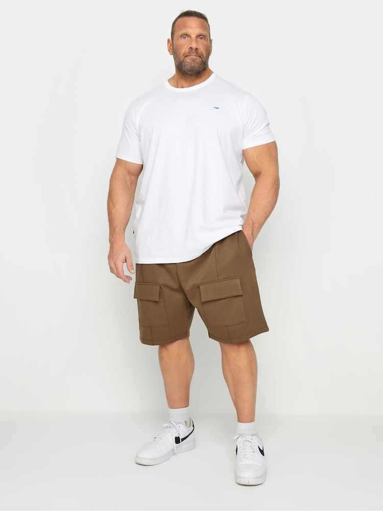 BadRhino Big & Tall Brown 100% Cotton Jersey Cargo Shorts - Image 2 of 4