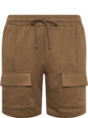 BadRhino Big & Tall Brown 100% Cotton Jersey Cargo Shorts - Image 3 of 4