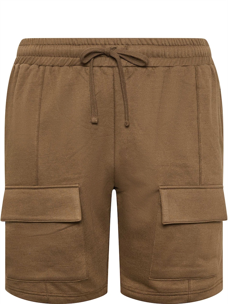 BadRhino Big & Tall Brown 100% Cotton Jersey Cargo Shorts - Image 3 of 4