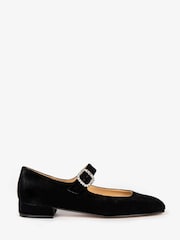 Penelope Chilvers Low Mary Jane Diamante Velvet Black Shoes - Image 2 of 4