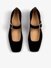 Penelope Chilvers Low Mary Jane Diamante Velvet Black Shoes - Image 3 of 4