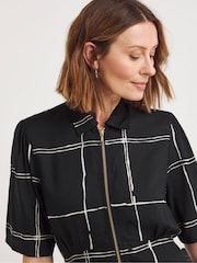 JD Williams Black Zip Front Shirt Dress - Image 4 of 4