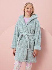 Sage Green Jacquard Fleece Dressing Gown (9mths-16yrs) - Image 3 of 8