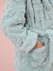 Sage Green Jacquard Fleece Dressing Gown (9mths-16yrs) - Image 4 of 8