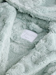 Sage Green Jacquard Fleece Dressing Gown (9mths-16yrs) - Image 7 of 8