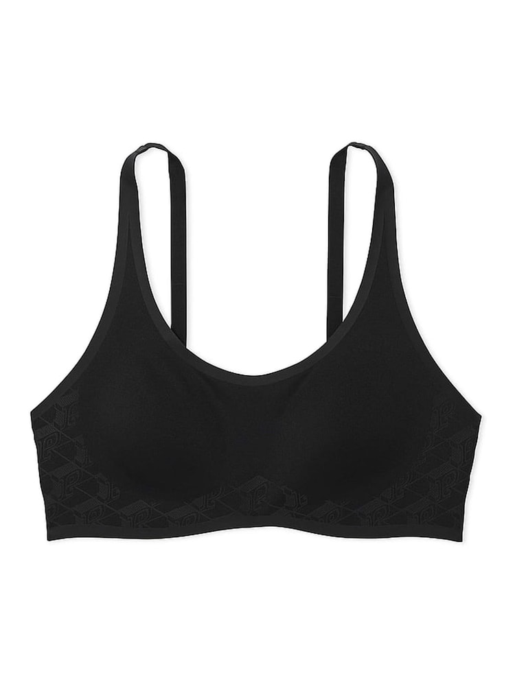 Victoria's Secret PINK Black Relay Scoop Sports Bra - Image 3 of 3